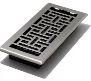 Rejillas decorativas AJH410-NKL registro de piso, 4" x 10", 4x10 (acabado de níquel cepillado) - Imagen 1 de 3