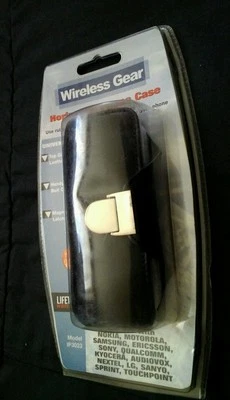 Funda universal para teléfono celular hortizonal con clip para cinturón de cuero negro nuevo equipo inalámbrico  Foto 1 de 3