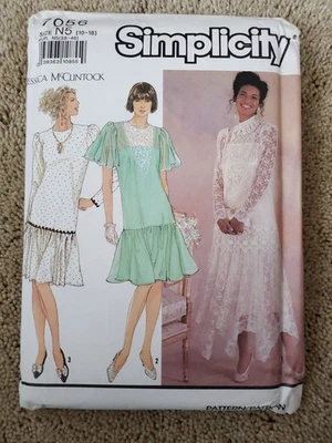 Vintage Simplicity Pattern 7056 Drop Waist Fancy Dress Sizes 10 12 14 16 18 FF - Image 1 of 4