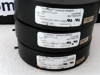 LOT OF 3 MW1177-L72 / WICC MW1177 CURRENT TRANSFORMER - Image 1 of 4