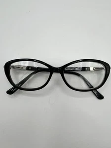 KAY UNGER NEW YORK K151 BLACK FLEX HINGE EYEGLASSES 52/14/135 Metal on Sides - Picture 1 of 10