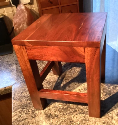 VINTAGE HAND MADE SOLID WOODEN STOOL - Image 1 of 4