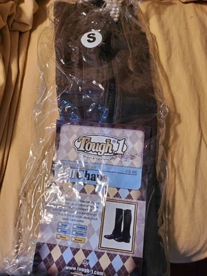 Tough 1 Suede Leather Adult Half Chaps, Brown Sz Small NEW! - Image 1 of 4