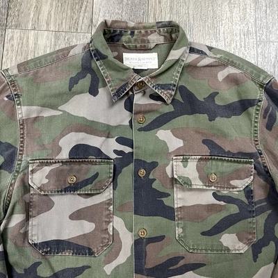 Camisa Denim & Supply Ralph Lauren Para Hombres Grande Camuflaje Militar Verde Botón Foto 1 de 4