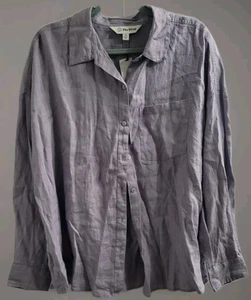 The Drop India 100% Linen Shirt Lilac Size XXL Business Office Career Spring NEW - Picture 1 of 10