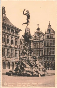 Postcard Belgium Anvers Grand' Place Fontaine Brabo Circa 1951 - Picture 1 of 2