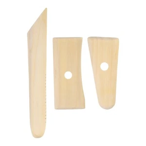 3pcs Pottery Ribs 11.7cm 19.8cm 12.7cm Wooden Clay Ceramic Sculpting Tool - Picture 1 of 5