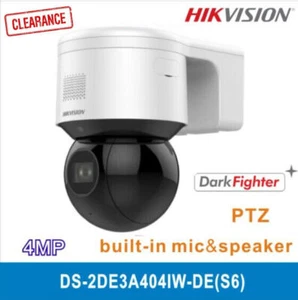 Cámara PoE de audio Hikvision 4MP DS-2DE3A404IW-DE(S6) DarkFighter PTZ 4xZoom 2 vías