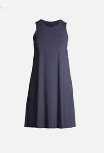 NEW Time And Tru Sleeveless Knit Blue Dress with pockets Sz Medium (8-10) - Picture 1 of 2