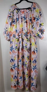 Eloquii Maxikleid Blumenmuster Puffärmel Rückenausschnitt Übergröße 24 Damen NEU 149 $ - Bild 1 von 6
