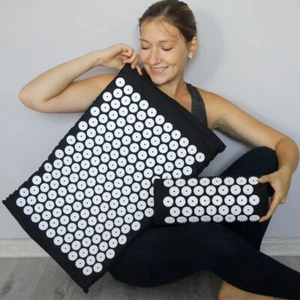 Acupressure Mat Acupuncture Applicator Massager Device Big Massage Pad W/ Pillow - Picture 1 of 11