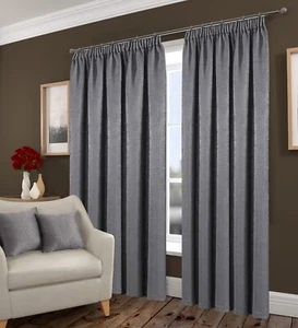 BLAKE Blockout Thermal Curtains & Door Curtains In Grey & Latte. 7 Sizes - Picture 1 of 10