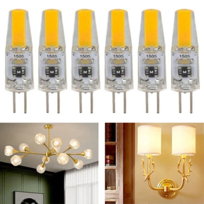 6 Pack G4 Dimmable 2W Warm White 2700K LED Bulbs for Table Wall Lamp Chandelier - Image 1 of 4