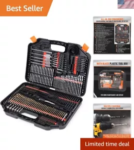 Comprehensive 246-Piece Toolkit with HSS & Masonry Bits - Black & Orange Finish - Picture 1 of 10