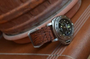UHRENARMBAND 26 24 22 MM COKOLADO BRAUN ECHT LEDER VINTAGE BAND FÜR PANERAI ETC - Picture 1 of 11