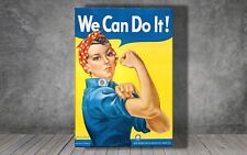 Vintage We Can Do It Wartime Rosie The Riveter CANVAS POSTER WALL ART PRINT 1917