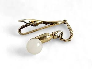 Vintage Hickock MCM tone tie clip clasp with stick pin chain - Picture 1 of 6