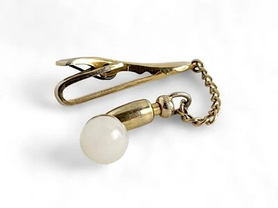 Vintage Hickock MCM tone tie clip clasp with stick pin chain - Image 1 of 4
