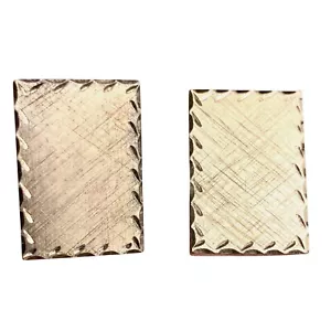 Vintage Lamode Sterling Silver Cufflinks Scalloped Edge Rectangle Hatched Design - Picture 1 of 6