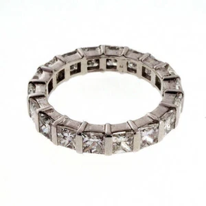 2.2ct Simulated Diamond Wedding Ring Band Full Eternity White Gold Plated - Picture 1 of 7