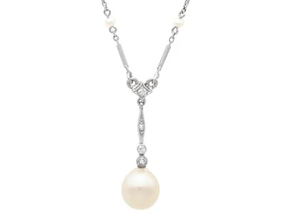 Antique Pearl and Diamond, Platinum Pendant Circa 1920 - Image 1 of 4