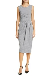Vestido Vaina Max Mara Venezia Sin Mangas Ultramar y Blanco - 14 EE. UU. NUEVO CON ETIQUETAS $895 - Imagen 1 de 7