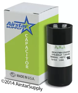 Condensador de arranque EE. UU. 378-440 MFD uf 110 - 125 V redondo CA motor eléctrico vacío voltios - Imagen 1 de 6