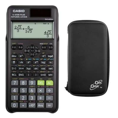 Taschenrechner Casio FX-87 DE Plus Solar Dual Power Tischrechner + Schutztasche - Bild 1 von 3