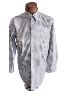 PAUL FREDRICK Plaid Flip Cuff Button Down Shirt Size 15 1/2 - Picture 1 of 11