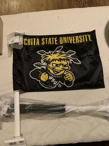 {2} WICHITA STATE SHOCKERS CAR / WALL FLAGS 2-SIDED NCAA LICENSED 11" x 18" Cover
