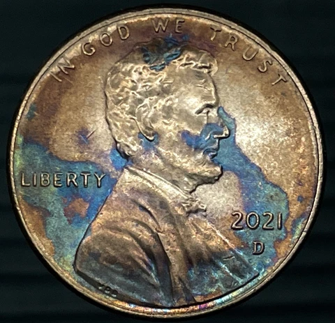 2021~D  1 CENT (Alien Abe) Craziest Planchet Contamination You’ll Ever See Cover