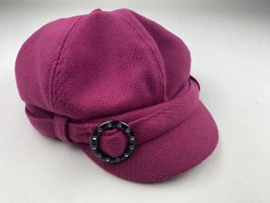 D&Y Girls Pink Wool Look Newsboy Cap Lined 100% Polyester Metal Buckle - Picture 1 of 7
