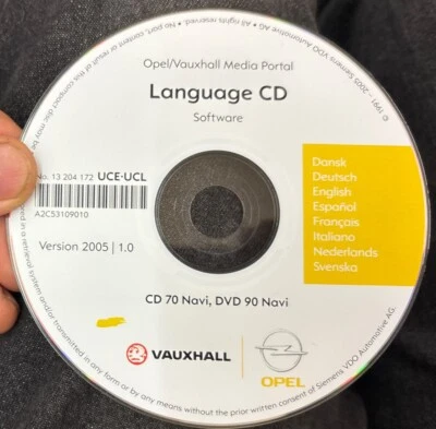 OPEL VAUXHALL Media Portal Sprachen Language CD 70 DVD 90 Navi OPEL Version 2005 - Bild 1 von 3