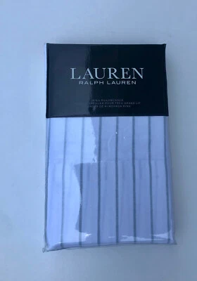 Ralph Lauren Spencer Stripe Sateen Two King Pillowcases 20x40 White Sage - Image 1 of 2