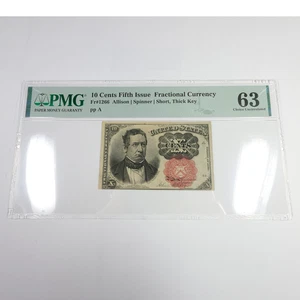 1874 PMG Choice UNC63 United States Fractional Currency 10c Note FR 1266 #57291F - Picture 1 of 3
