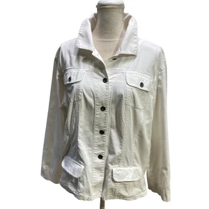 Chaqueta Denim Blanca Chicos Bordada Floral Espalda Talla 1 Informal Algodón Jean - Imagen 1 de 10