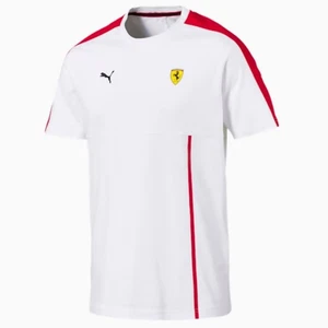 Puma Ferrari Men’s Motorsport T-Shirt XL White and Red Short Sleeve Crewneck - Picture 1 of 15