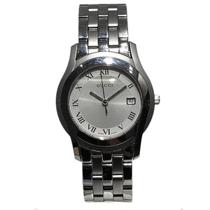 GUCCI 5500M Quartz Silver Dial Watch Wristwatch Free Shipping [Used] - Picture 1 of 9