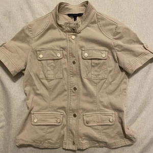 Chaqueta utilitaria informal White House Black Market talla 10 beige hueso - Imagen 1 de 7