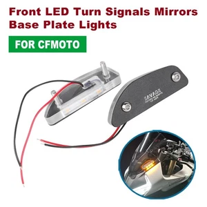 For CF-MOTO 450SR 450SS 450SRS Front LED Turn Signals Mirrors Base Plate Lights - Picture 1 of 24