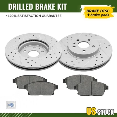 Rotores frontais perfurados e pastilhas de cerâmica para 2013 - 2017 Chevy Trax Buick Encore - Imagem 1 de 4