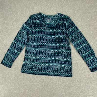 Camisa para dormir Croft & Barrow para mujer S azul polar manga larga ropa para dormir de salón Foto 1 de 4