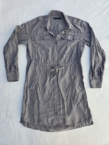 AllSaints Millie Shirt Dress Womens Small Button Down Long Sleeve Pockets Modal - Picture 1 of 12