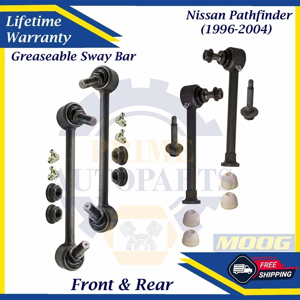 Barras estabilizadoras delanteras y traseras MOOG OEM para Nissan Pathfinder 1996-2004 9 años de garantía Foto 1 de 4
