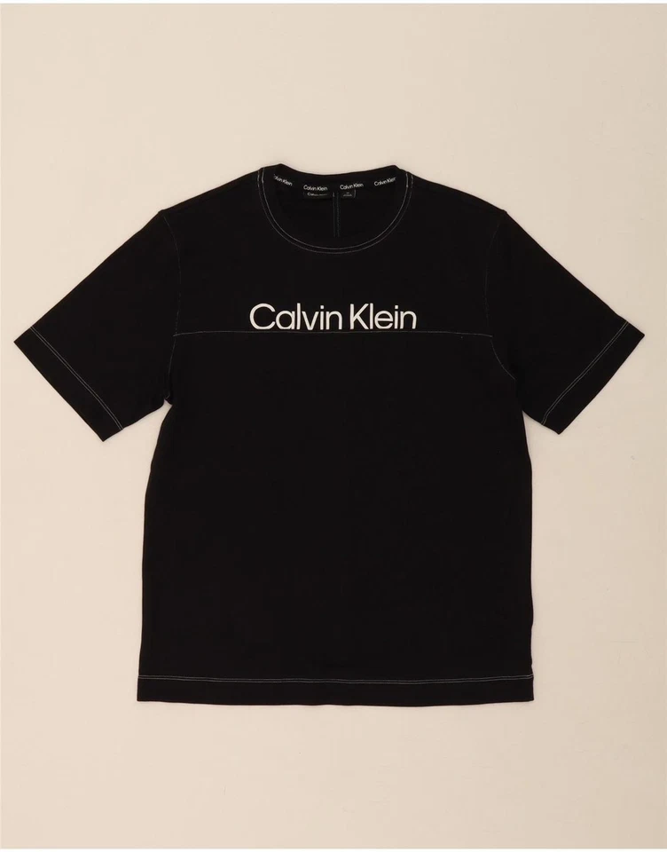 Camiseta Top CALVIN KLEIN Para Hombres Gráfico Mediana Negra Poliéster Clásica DM31 Foto 1 de 3