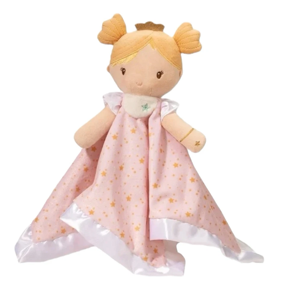 Douglas Baby Lovey Princesa Noa Rosa Blanco Borde Satinado Manta de Seguridad Juguete de Peluche Foto 1 de 4