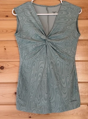 Top Bandha Patagonia Mujer Talla M Verde Remolino Anudado Sin Mangas Senderismo Activo Foto 1 de 4