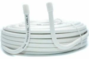 5m White RG6 Satellite Freesat Digital TV Aerial Coax Cable Coaxial Lead 75ohm - Picture 1 of 7