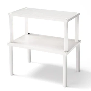 2-Tier Adjustable White Countertop Shelf Organizer For Kitchen/Bathroom/Vanity - Picture 1 of 6