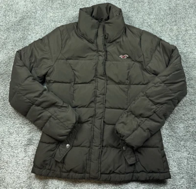 Chaqueta Hollister Mujer Grande Marrón Puffer Nylon Largo Medio Parka Y2K Foto 1 de 4